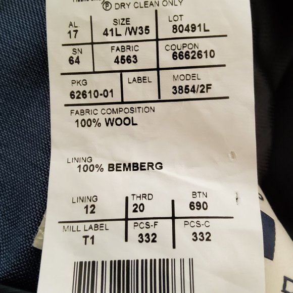 Joseph Aboud Blue Suit, Slim & Tall, 40L / 38x34 - Picture 9 of 13